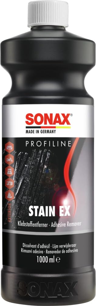 SONAX PROFILINE Stain Ex (1 Liter) Klebstoffentferner beseitigt mühelos und schnell Klebstoffrückstände, fett- & ölhaltigen Schmutz, Silikon | Art-Nr. 02533000 von SONAX