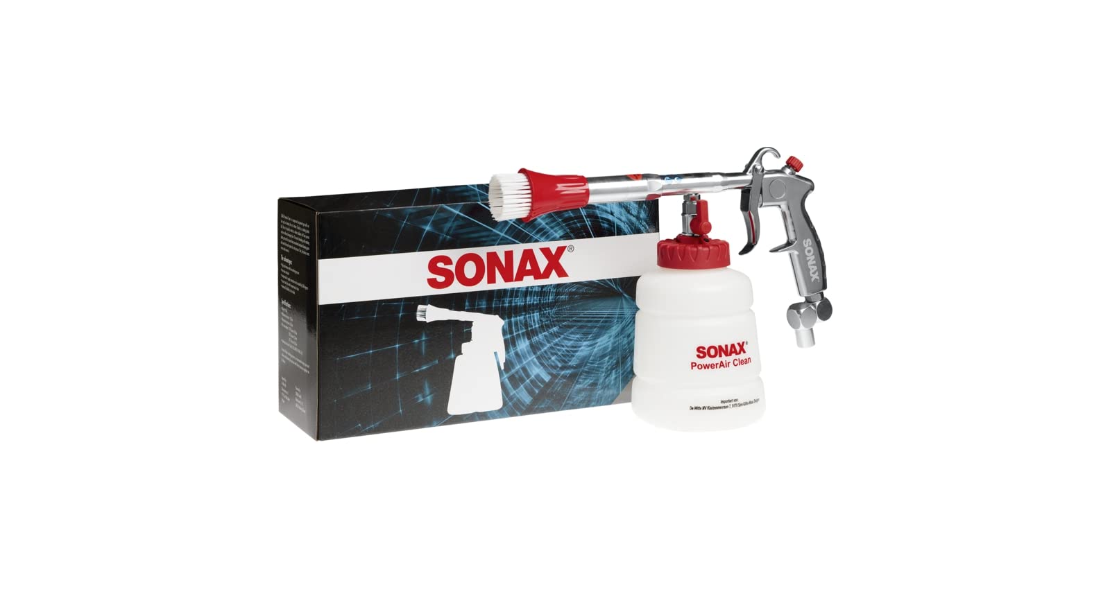 SONAX PowerAir Clean (1 Stück) druckluftbetriebene Saugbecher-Pistole mit patentierter Ball-Technologie zur Innenraumreinigung | Art-Nr. 04169050 von SONAX