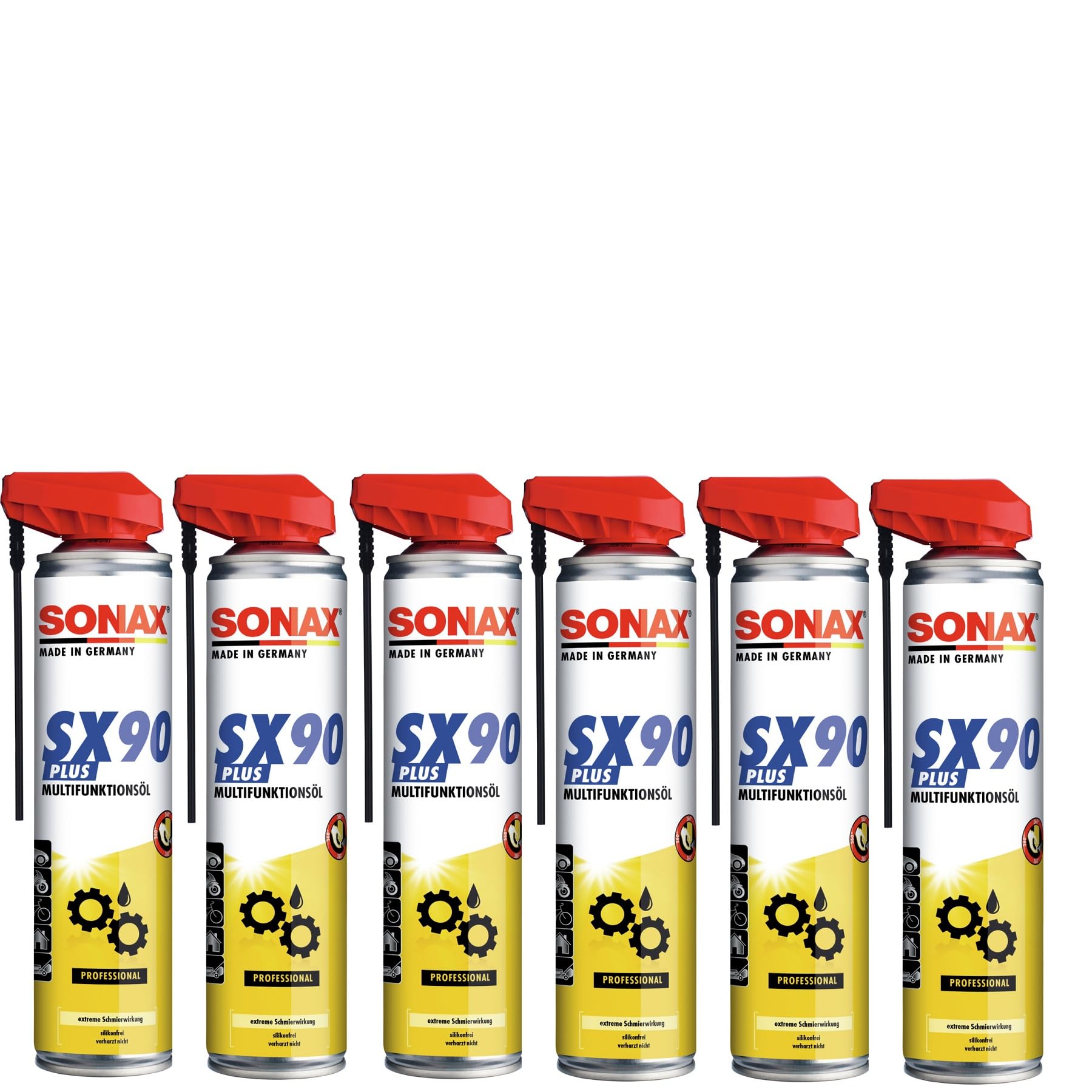 SONAX 6X SX90 Multifunktionsöl mit EasySpray (400 ml) Multifunktionsöl für alle Zwecke wie Rostlöser, Schmiermittel, Korrosionsschutz & Kriechöl| Art-Nr. 04744001 von SONAX