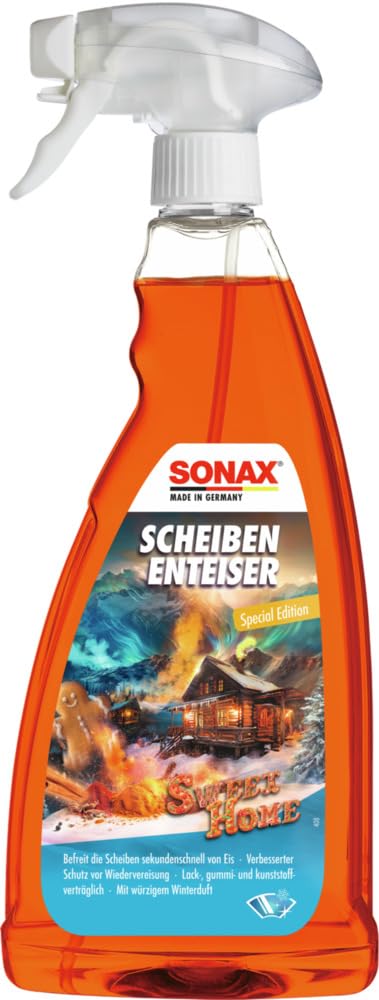 SONAX ScheibenEnteiser Sweet Home (1 Liter) taut sekundenschnell zugefrorene Scheiben auf, schützt vor Wiedervereisung und sorgt für klare Sicht | Art-Nr. 01373410 von SONAX