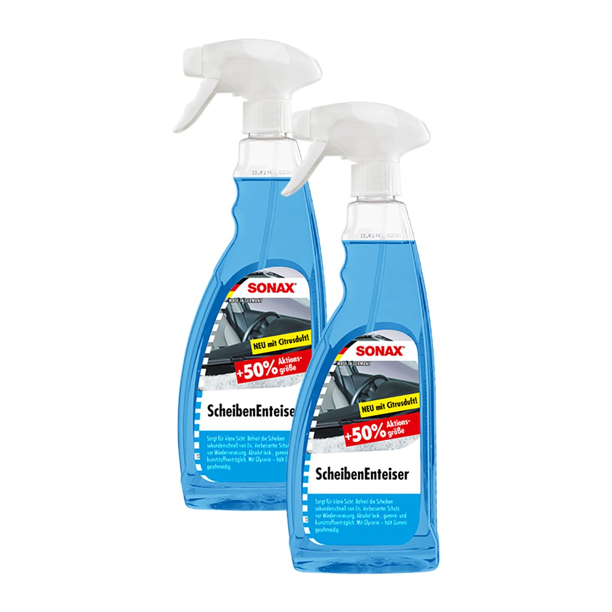 SONAX Scheibenenteiser Scheiben-Entfroster Sprühflasche Enteiserspray 2x 750ml von SONAX