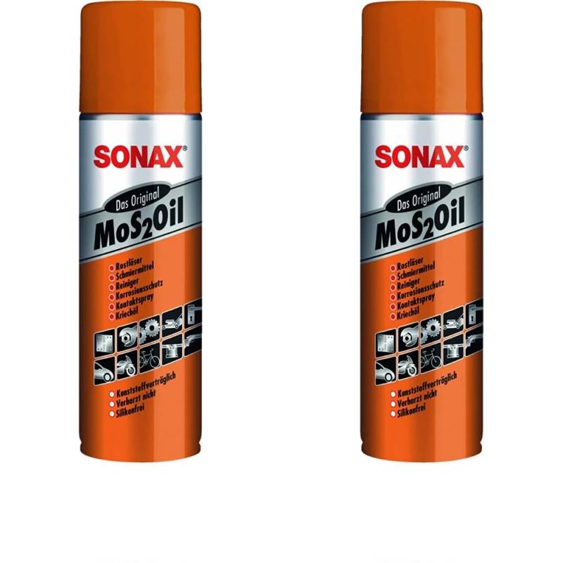 SONAX Sonderedition MoS2Oil (400 ml) der bewährte Klassiker in attraktiver Aufmachung, 1 Produkt für 1000 Anwendungen | Art-Nr. 03393000 (Packung mit 2) von SONAX