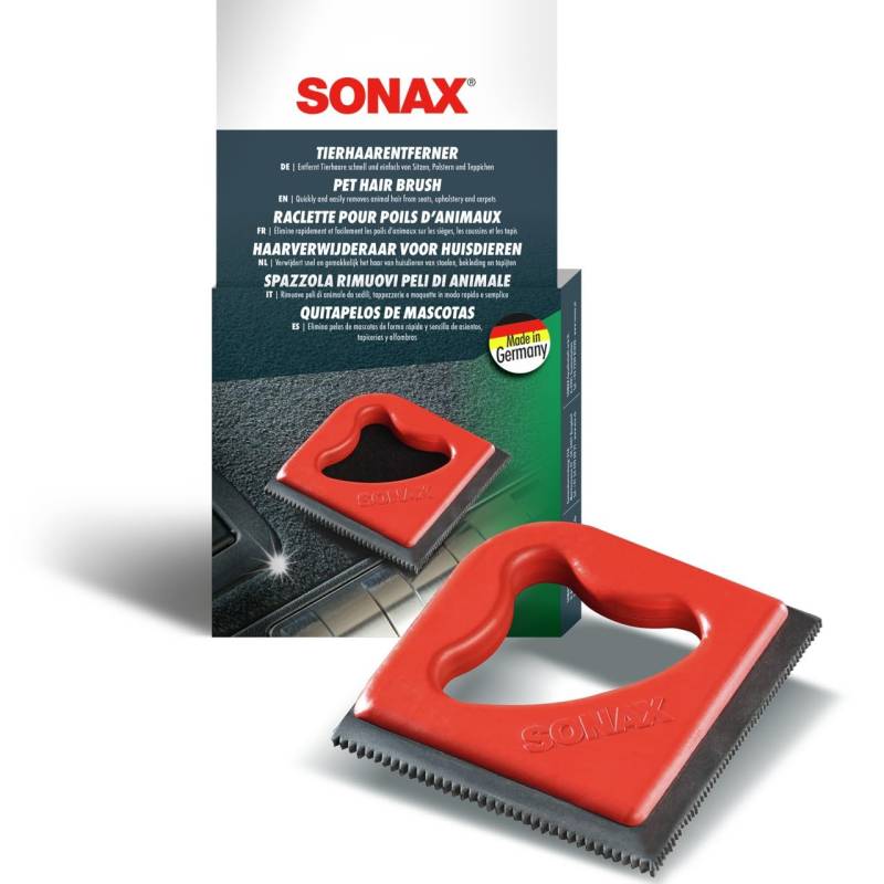 SONAX TierhaarEntferner (1 Stück) ermöglicht Haare effizient und gründlich aus schwer erreichbaren Ecken zu entfernen | Art-Nr. 04978000 von SONAX