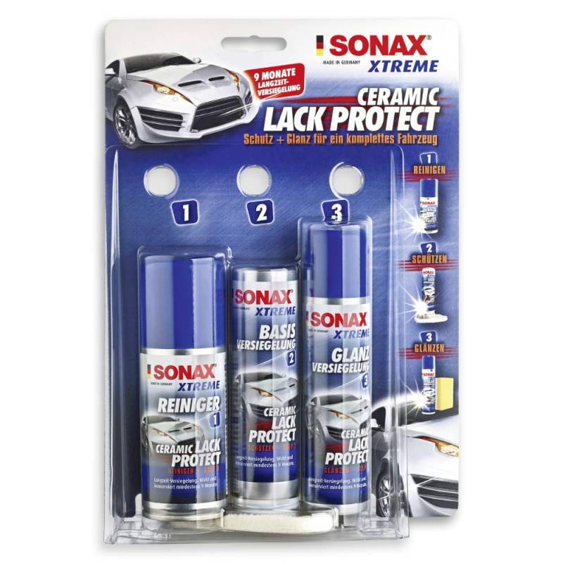 SONAX Xtreme Ceramic LackProtect (240 ml) widerstandsfähige 9-monatige Keramikversiegelung für den Autolack, Glanz- & Abperl-Effekt, erleichtert die Reinigung | Art-Nr. 02479410 von SONAX