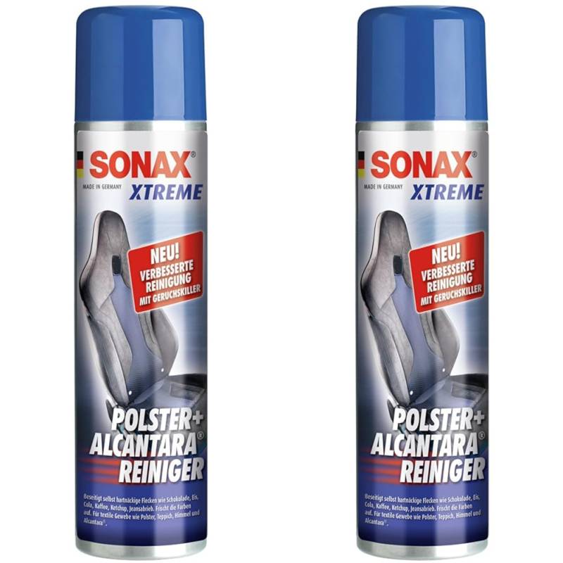 SONAX XTREME Polster+AlcantaraReiniger (400 ml) Polsterreiniger reinigt gründlich & schonend alle Textilien im Innenraum, Art-Nr. 02063000 (Packung mit 2) von SONAX