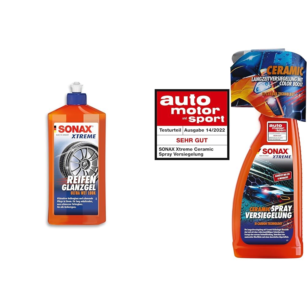 SONAX XTREME ReifenGlanzGel (500 ml) & XTREME Ceramic SprayVersiegelung (750ml) von SONAX