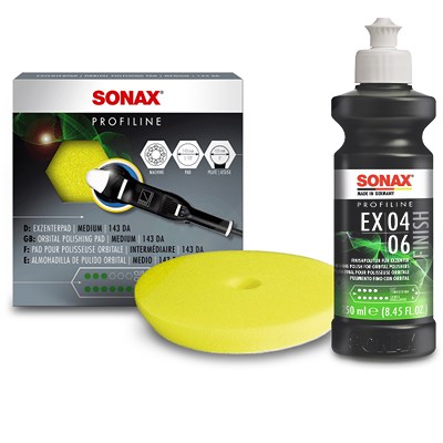 Sonax 1x 250ml PROFILINE Poliermittel EX 04-06+Exzenterpad (medium) 143 [Hersteller-Nr. 10813279] von SONAX