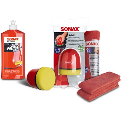 Sonax 1x 500ml AutoPolitur + P-Ball+ 2x MicrofaserTücher von SONAX