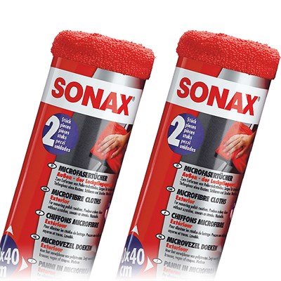 Sonax 2x 2 MicrofaserTücher Außen - der Lackpflegeprofi [Hersteller-Nr. 04162410] von SONAX