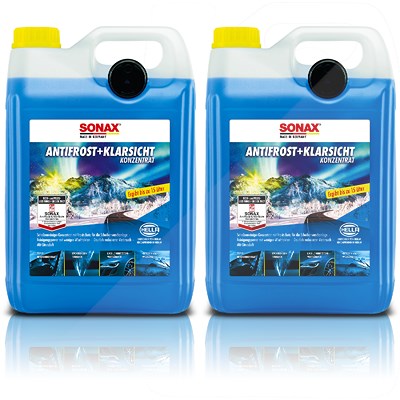 Sonax 2x 5 L AntiFrost+KlarSicht Konzentrat Scheibenfrostschutz [Hersteller-Nr. 03325050] von SONAX