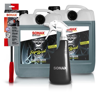 Sonax 2x 5 L FelgenBeast + Sprühboy + Microfaser FelgenBürste von SONAX