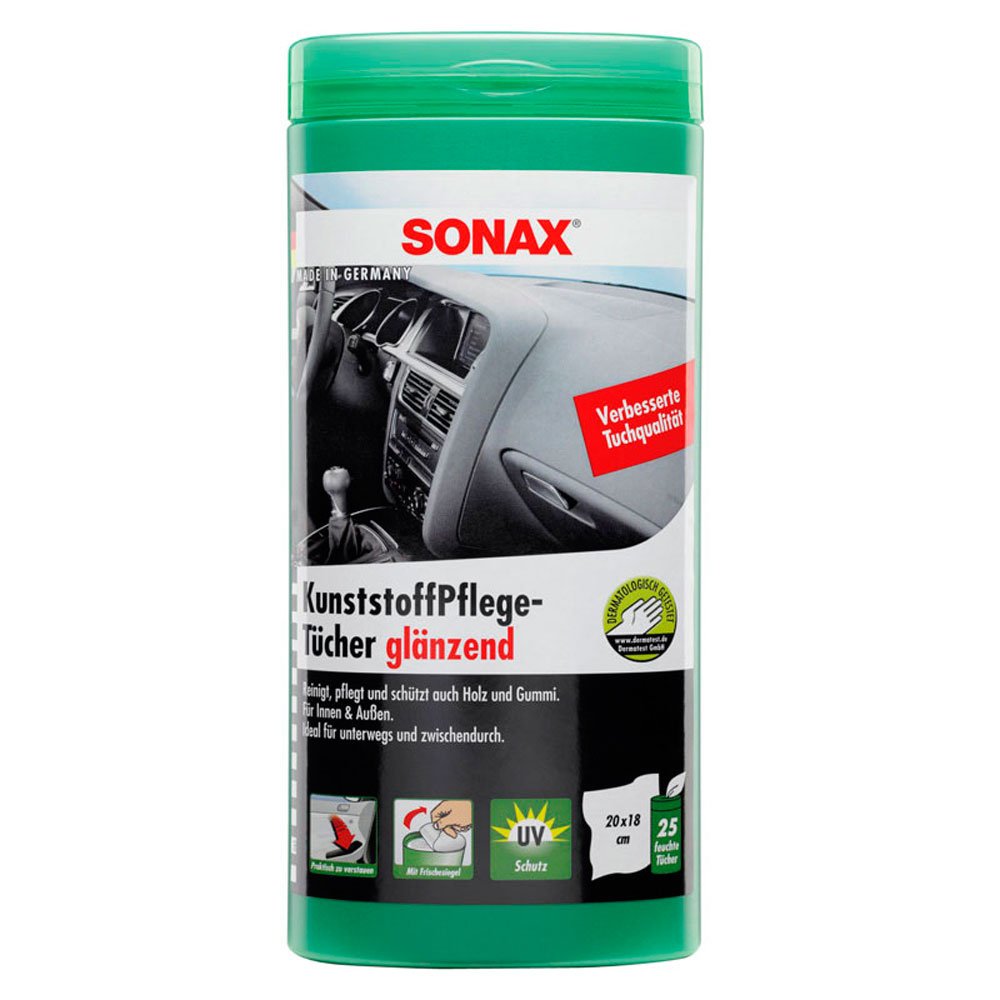 Sonax 412.100 Kunststoffpflegetücher glänzend Box 25pcs von SONAX