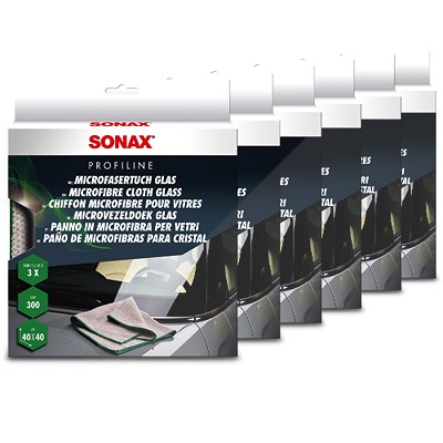 Sonax 6x 3 Stk Microfasertuch Glas von SONAX