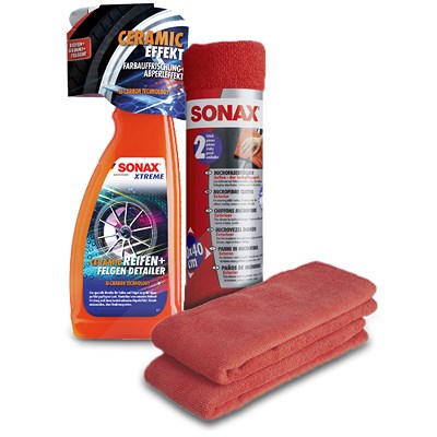 Sonax 750 ml XTREME Ceramic Reifen+FelgenDetailer + MicrofaserTücher von SONAX