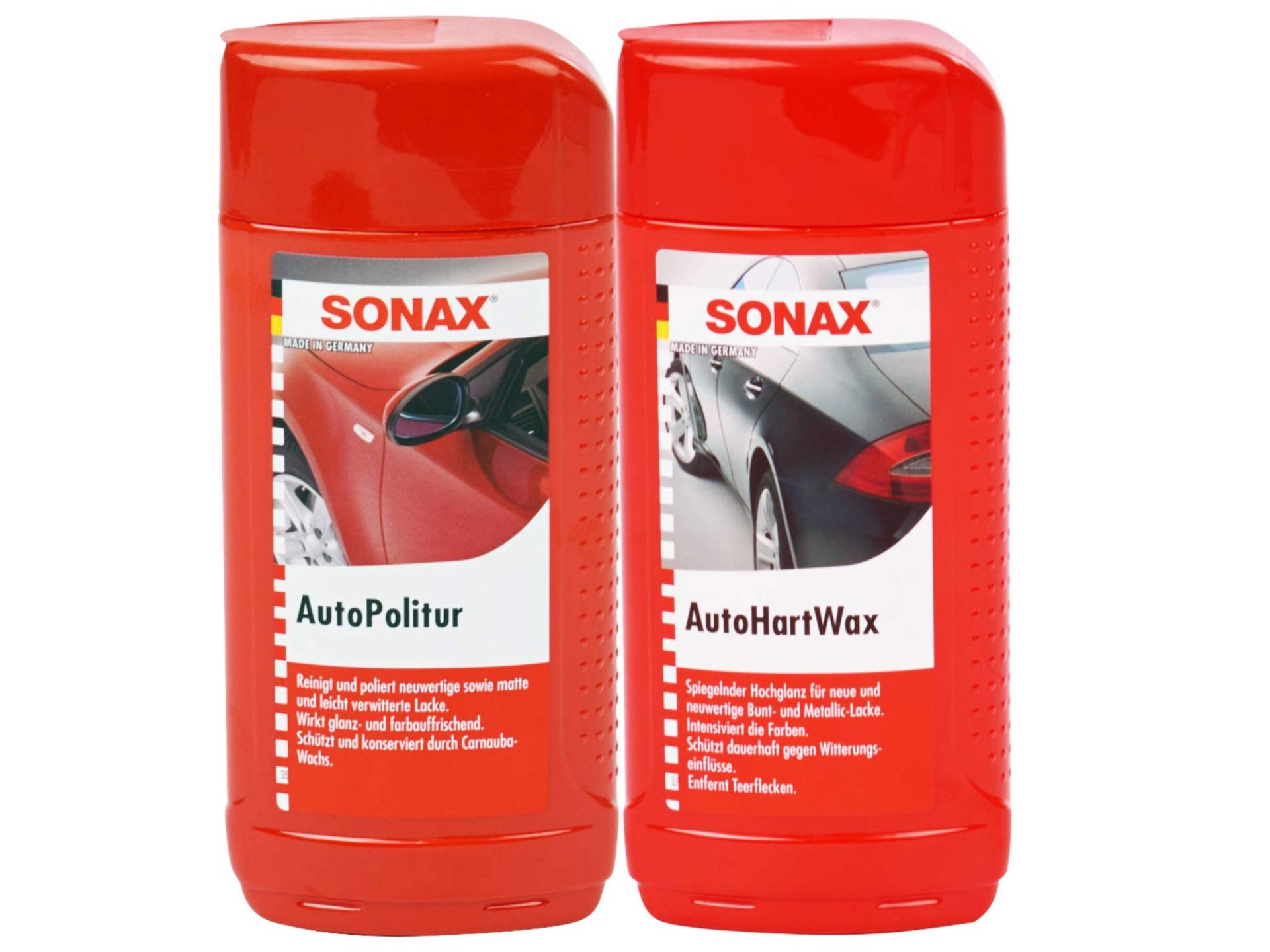 Sonax Autohartwachs, 500ml + Sonax Autopolitur, 500ml, SET von SONAX