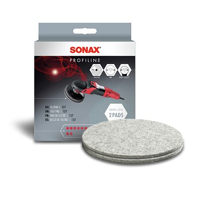 Sonax FilzPad 127mm Durchmesser (2 Stück), Polierpad [Hersteller-Nr. 04933000] von SONAX