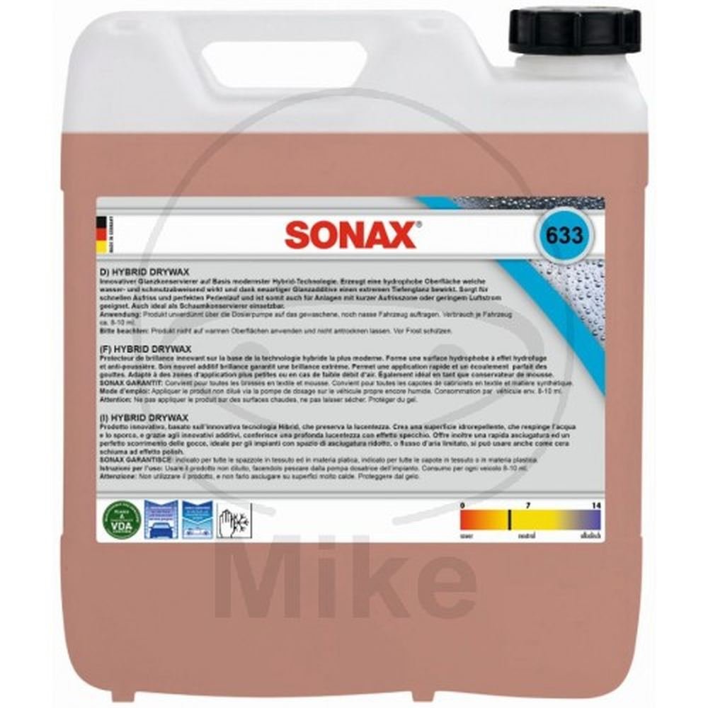 Sonax Hybrid Drywax 10L Glanzkonservierer Schaumkonservierer Lackwachs Lackpflegewax Autopflege Wasserabweisend Schmutzabweisend Autozubehör Konservierungswax Trockenwachs von SONAX