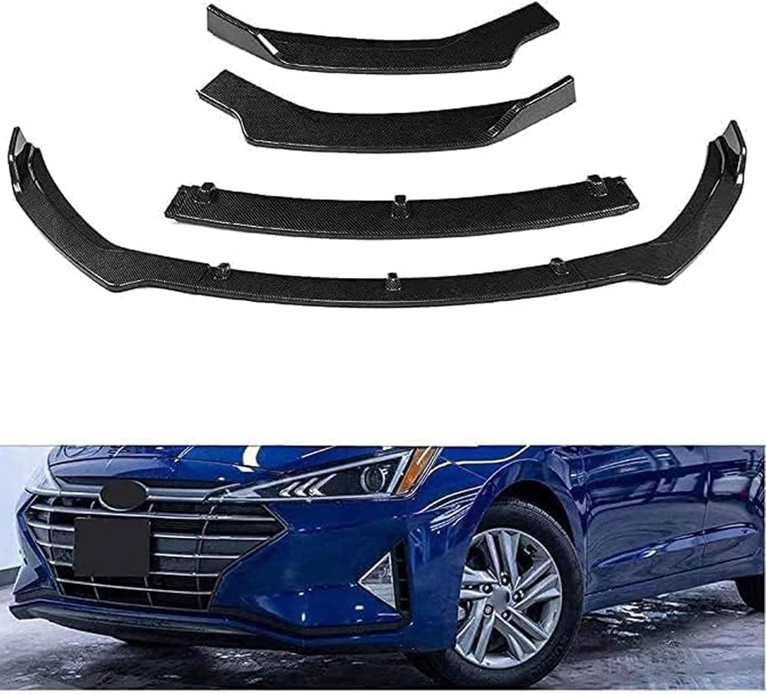 Auto Frontstoßstange Splitter für Hyundai Elantra 2019 2020, Front Spoiler Diffusor Körper Schutz, Auto Frontlippe. von SONAXO