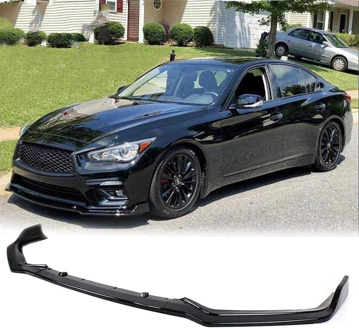 Auto Frontstoßstange Splitter für Infiniti Q50 Sport 2018 2019 2020, Front Spoiler Diffusor Körper Schutz, Auto Frontlippe. von SONAXO