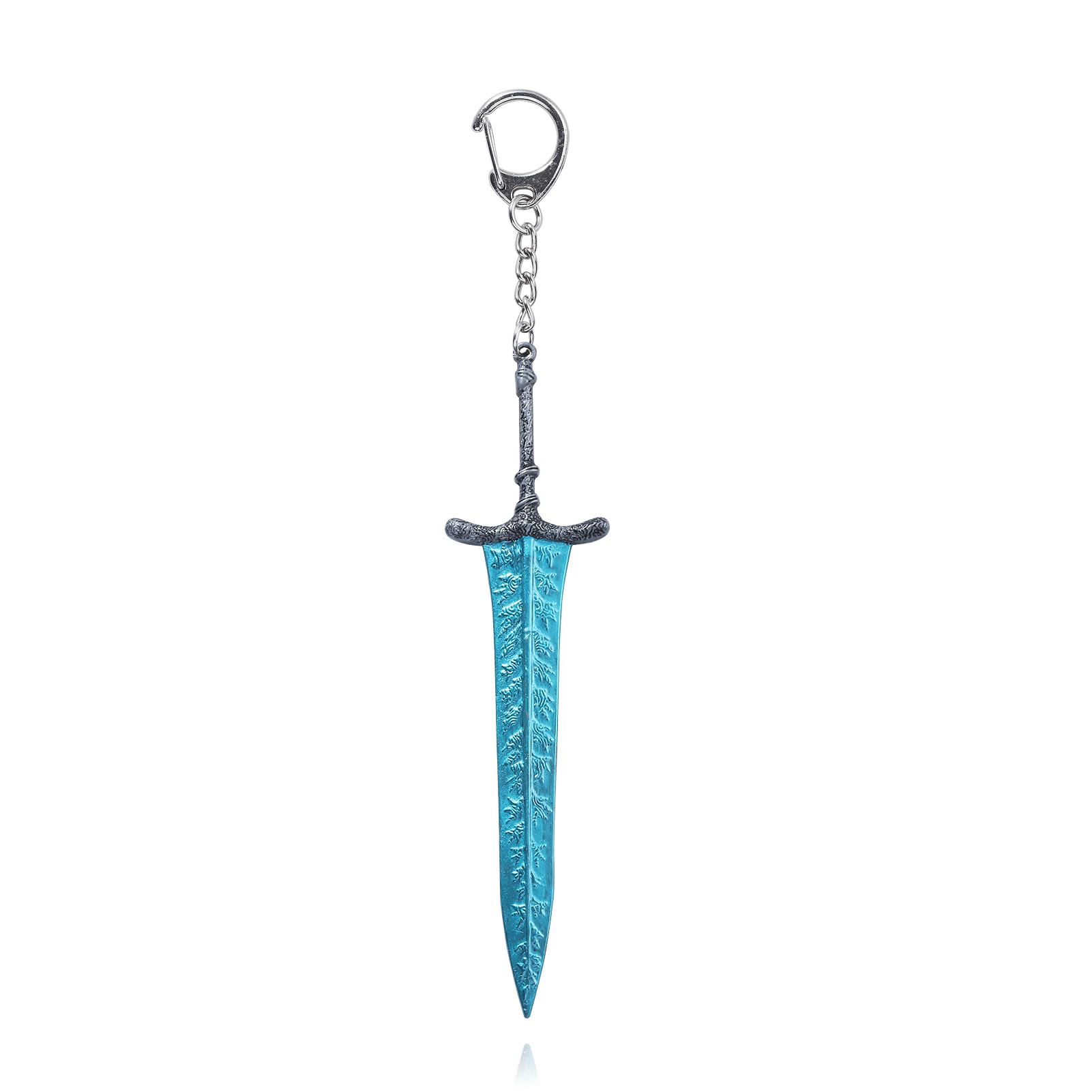 SONGCHANGJEWELRY Elden Ring Frost Ritterschwert Schlüsselanhänger – Ranni Dark Moon Greatsword Toys Collection – Dekoration Geschenk für Frauen Männer Fans, Blau Schwarz, Large von SONGCHANGJEWELRY