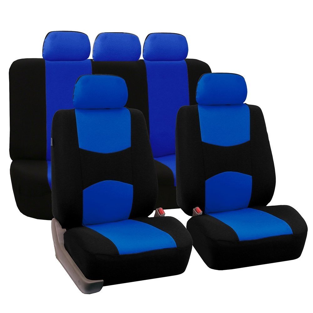 SONGGDZ Car Seat Covers Autositzbezug Automobile Sitzbezüge voller Autositzabdeckung Universal Fit Innenzubehör Protektor Farbe grau Auto-Styling Autositz Zubehör(Blue) von SONGGDZ
