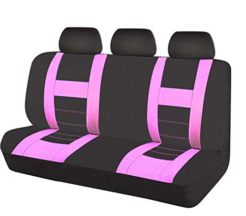 SONGGDZ Car Seat Covers Autositzbezug Hinterer Rückenauto Autositz deckt Mesh-Stoff für alle Autos universelle Sitzbezüge Autositz Zubehör(Black Pink) von SONGGDZ