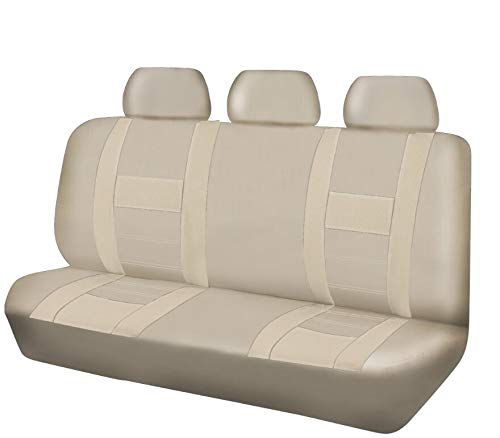 SONGGDZ Car Seat Covers Autositzbezug Hinterer Rückenauto Autositz deckt Mesh-Stoff für alle Autos universelle Sitzbezüge Autositz Zubehör(Full Beige) von SONGGDZ