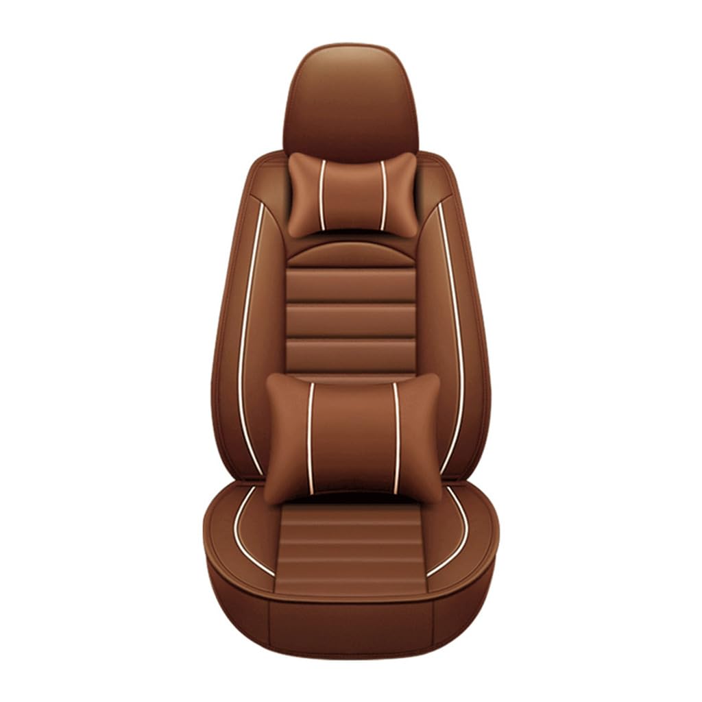 Auto sitzbezüge Sets für Peugeot 307 2014-2023,Leder Allwetter Sitzbezug Schonbezüge Sitzschoner Full Set,Wasserdicht Protector Zubehör,A-Brown von SONGLULU