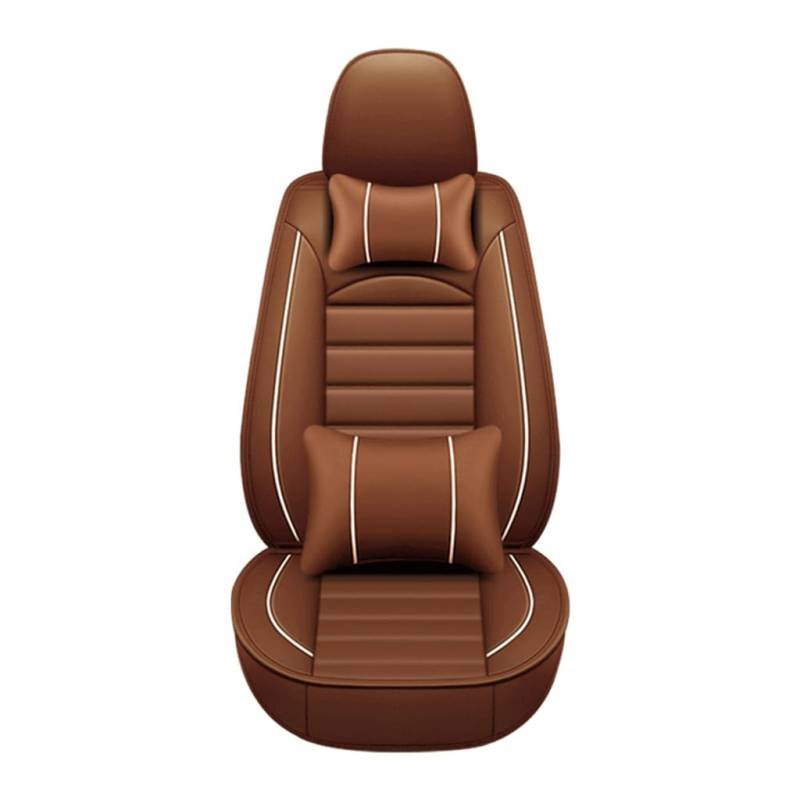 Auto sitzbezüge Sets für Peugeot 307 2014-2023,Leder Allwetter Sitzbezug Schonbezüge Sitzschoner Full Set,Wasserdicht Protector Zubehör,A-Brown von SONGLULU