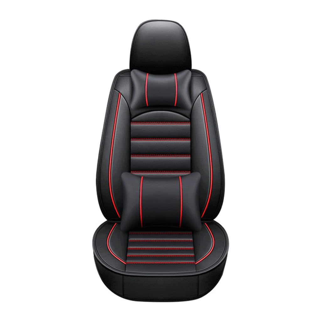 SONGLULU Auto sitzbezüge Sets für Mazda CX-8 2019-2023,Leder Allwetter Sitzbezug Schonbezüge Sitzschoner Full Set,Wasserdicht Protector Zubehör,A-Black Red von SONGLULU