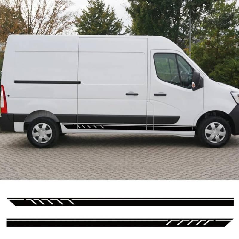 Auto Tür Seite Aufkleber, für Renault Master 1 2 3 Mk2 MK3 Tag Van Camper Wohnmobil Streifen Aufkleber Konvertierung Tuning Zubehör von SONGMIKY