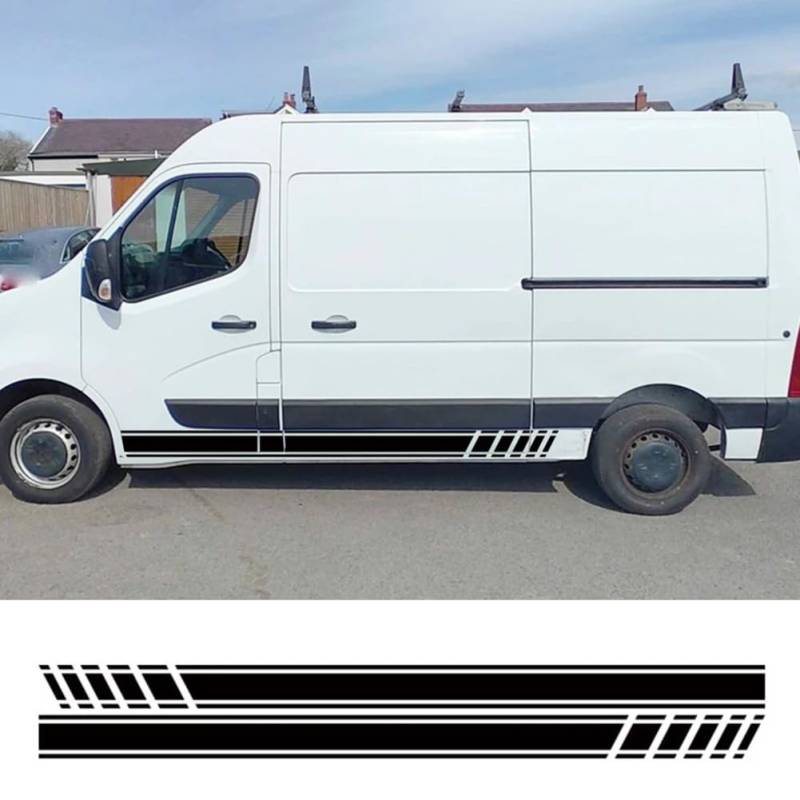 Auto Tür Seite Aufkleber, für Renault Master Nissan NV400 Interstar Opel Vauxhall Movano Tuning Zubehör Camper Van Vinyl Aufkleber von SONGMIKY