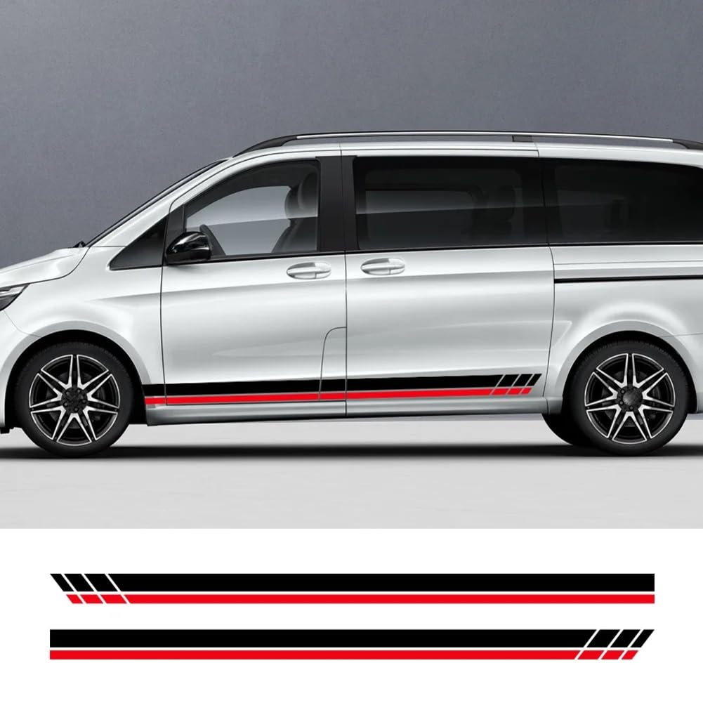 Auto Tür Seite Dekor Aufkleber, für Mercedes Benz Vito Viano V Klasse W447 W639 Van Streifen Vinyl Aufkleber Auto Tuning Zubehör von SONGMIKY