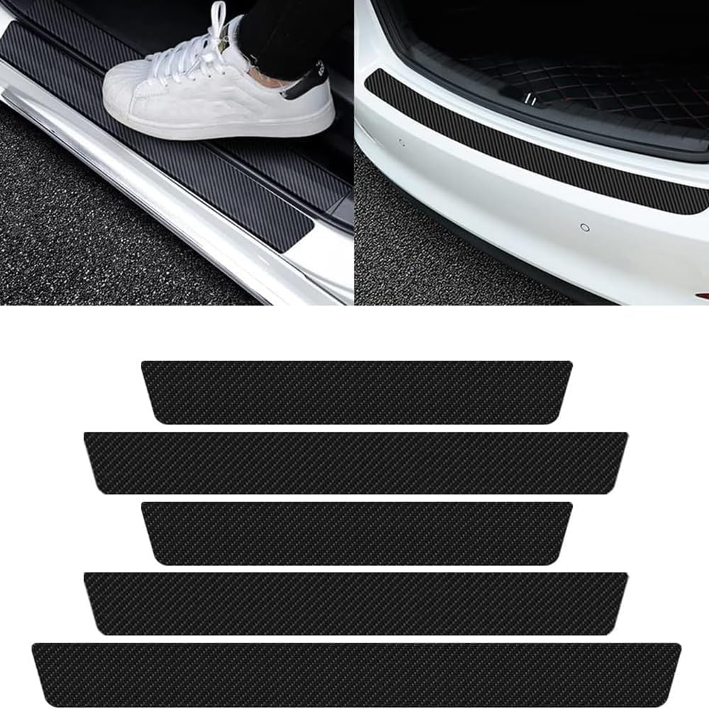 SONGML 10 Pcs Auto Einstiegsleisten für Tesla Model S, Türschweller Aufkleber Anti Scratch Lackschutzfolie Kohlefaser Styling Dekorations Zubehör von SONGML