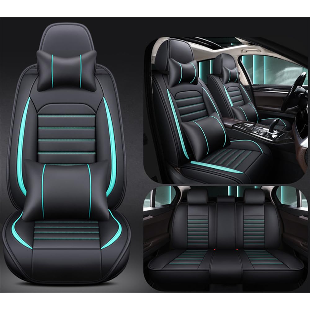 SONGML Sitzbezug Auto Vordersitze für Nissan Qashqai II SUV(2013-), Leder Auto Sitzbezüge Set Allwetter Komfortabler Wasserdichtes Sitzbezügesets sitzschoner Zubehör,D/Blue von SONGML