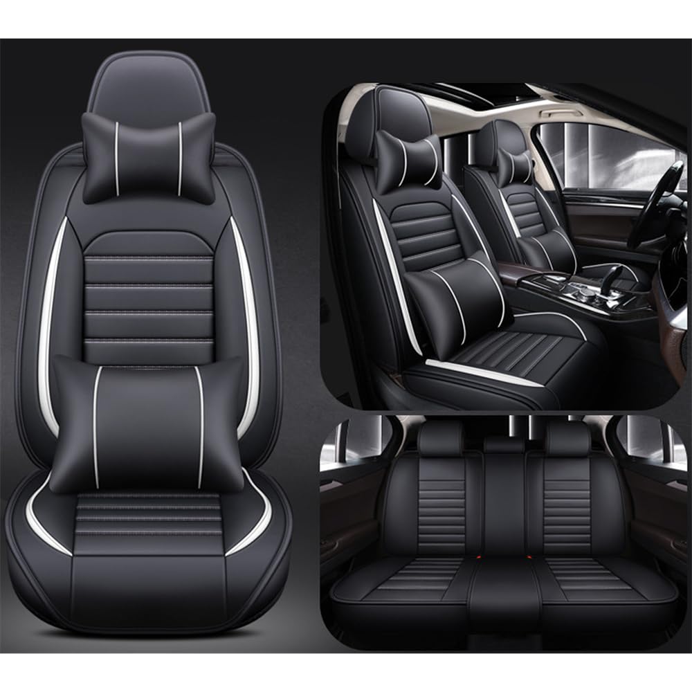 SONGML Sitzbezug Auto Vordersitze für Toyota Corolla Hybrid 2020-2024, Leder Auto Sitzbezüge Set Allwetter Komfortabler Wasserdichtes Sitzbezügesets sitzschoner Zubehör,B/White von SONGML