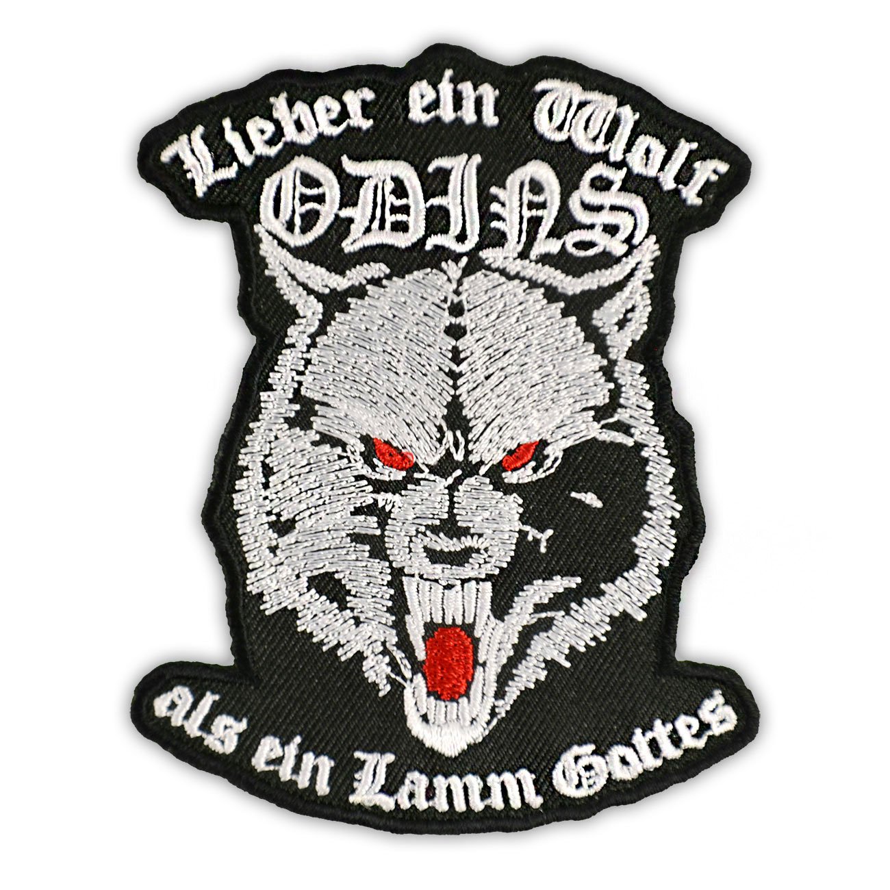 Aufnäher Aufbügler Lieber EIN Wolf Odins als EIN Lamm Gottes Wikinger Sprüche von SONS OF ODIN