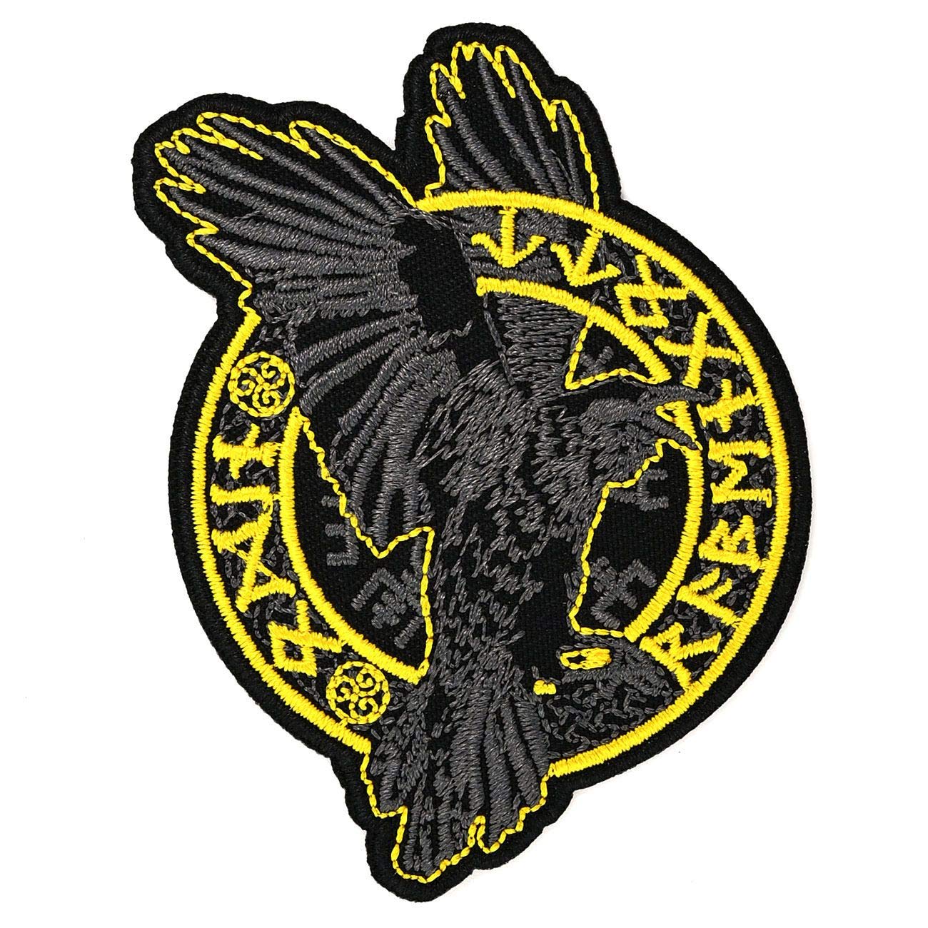 Aufnäher Aufbügler Patch Odin Rabengott Hugin Munin Runenschrift Odins Raben von SONS OF ODIN