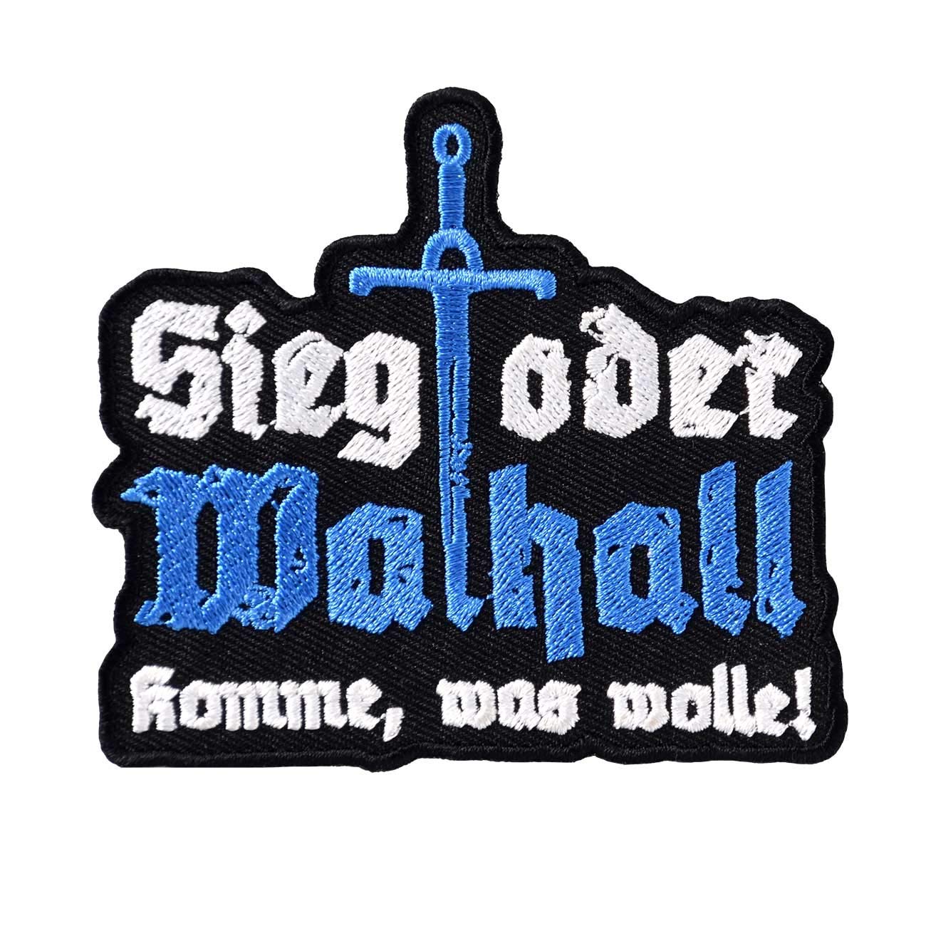 Aufnäher Aufbügler Patch Wikinger Sprüche Sieg oder Walhall nordische krieger von SONS OF ODIN