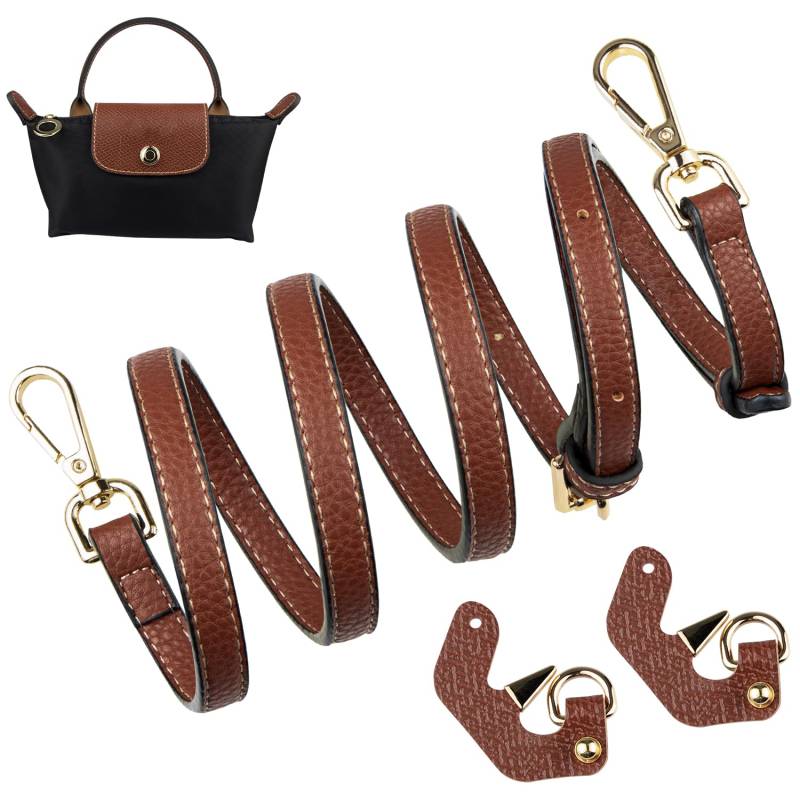 Schultergurt Strap für Longchamp Le Pliage Original Mini Bag, Schulterriemen Gurt Taschengurte Schultertaschen Crossbody Riemen für Long Champ Lange Henkel Taschen (Breite:12mm,Farbe:Braun) von SOPROM