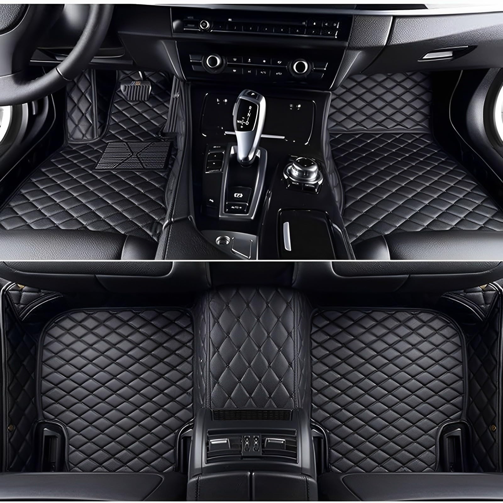 Auto Fußmatten aus PU-Leder für Audi A7 C8 Sportback 2019 2020 2021 2022 2023, Auto Fußmatten All Inclusive Stil Allwetter Schutz Car Floor Mats wasserdichte rutschfeste,Black von SORAD