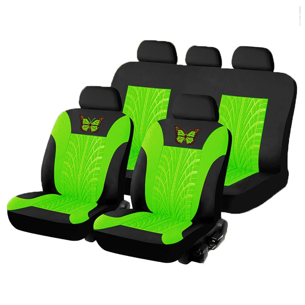 Autositzbezüge Kompletter Satz für Opel Crossland/Corsa B/Corsa D/Corsa E/Corsa E/Corsa F, 9 pcs Auto Sitzbezüge Sets Waschbarer 5 Sitze Alles Inklusive Auto Sitzbezüge Sets,Green von SORAD