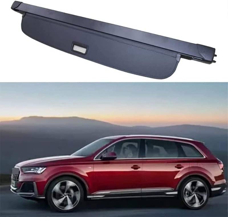 Auto Laderaumabdeckung Kofferraumabdeckung Rollo für Audi Q7(Power Tailgate) 2016-2021, Einziehbare Kofferraum Schutz Abdeckung Cargo Cover, Autozubehör von SORAE