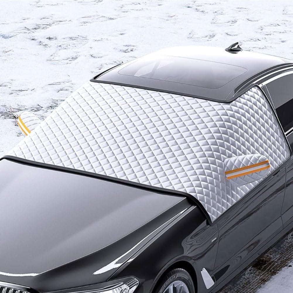 Winter Frontscheibenabdeckung für C-Max 2007-2016, Auto Windschutzscheibe Abdeckung mit Seitenspiegelabdeckung Eisschutzfolie Schnee Frost Schutz,B/175 * 115cm von SOUTES