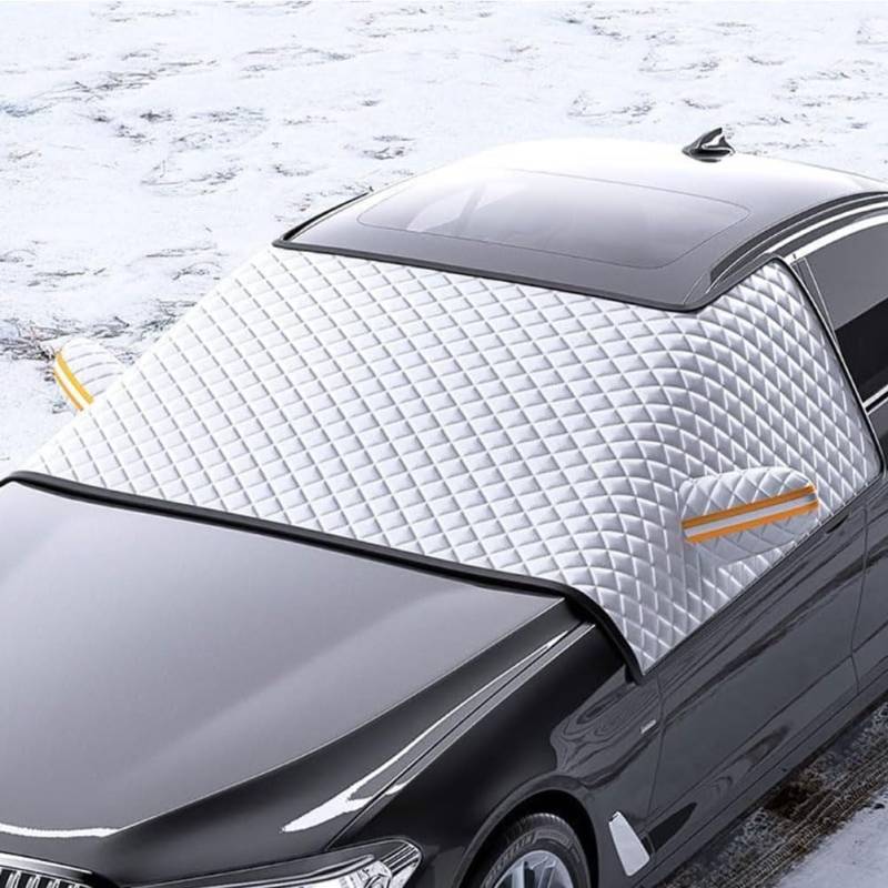 Winter Frontscheibenabdeckung für Dodge RAM 1500 2000-2025, Auto Windschutzscheibe Abdeckung mit Seitenspiegelabdeckung Eisschutzfolie Schnee Frost Schutz,A/155 * 110cm von SOUTES