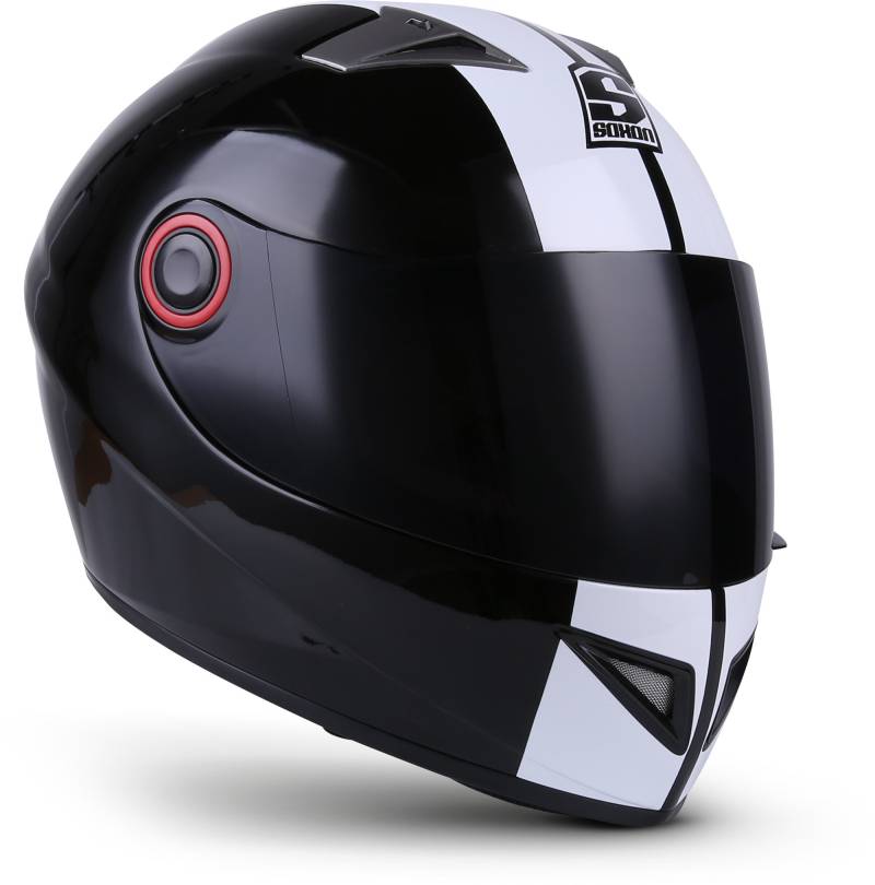 Soxon® ST-666 „Deluxe Snow“ · Integral-Helm · Full-Face Motorrad-Helm Roller-Helm Scooter-Helm Cruiser Sturz-Helm StreetFighter-Helm Sport MTB · ECE 22.05 Visier Schnellverschluss Tasche XS (53-54cm) von Soxon