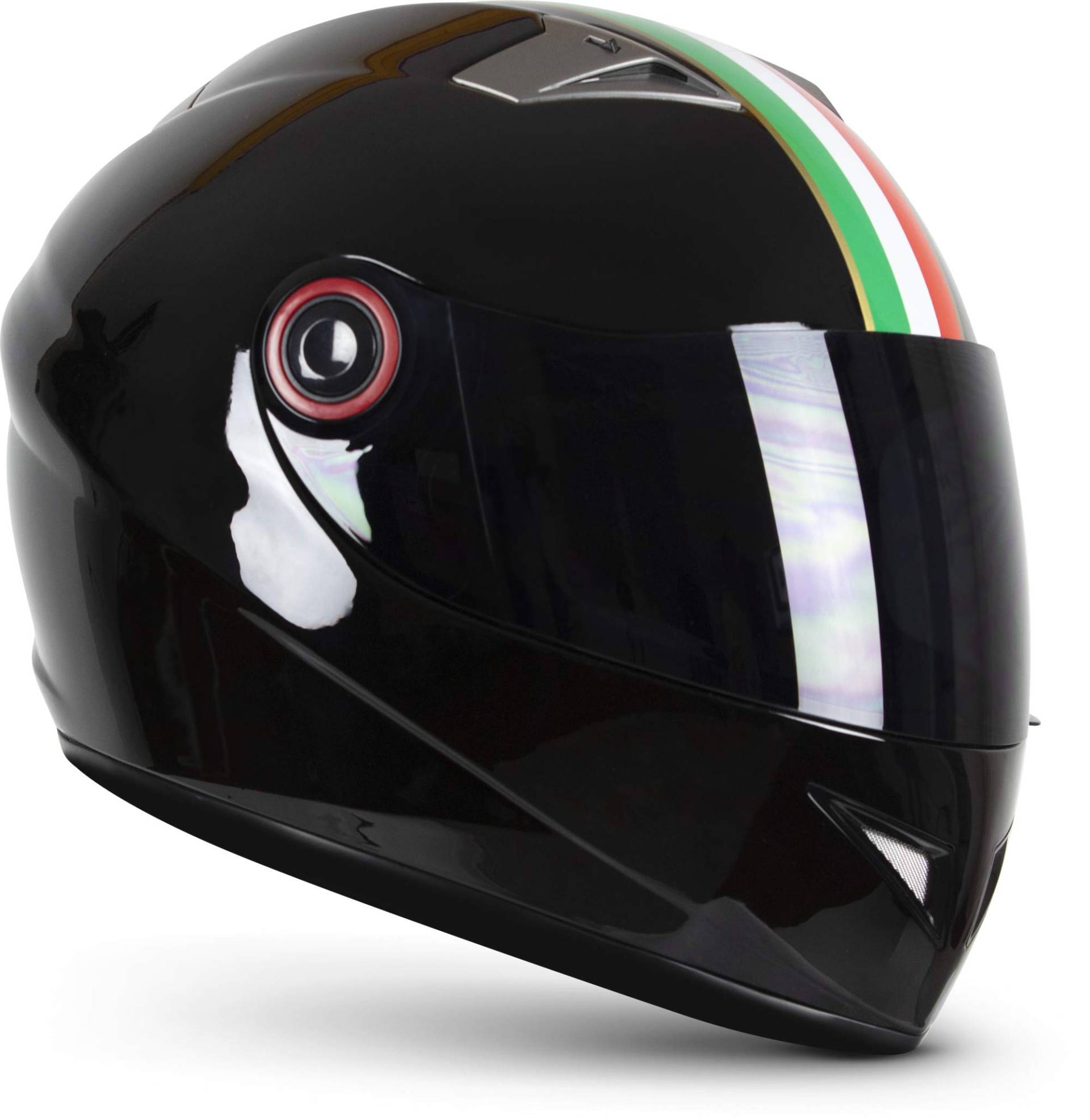 Soxon® ST-666 „Imola Black“ · Integral-Helm · Full-Face Motorrad-Helm Roller-Helm Scooter-Helm Cruiser Sturz-Helm StreetFighter-Helm · ECE 22.05 Visier Schnellverschluss Tasche XS (53-54cm) von Soxon