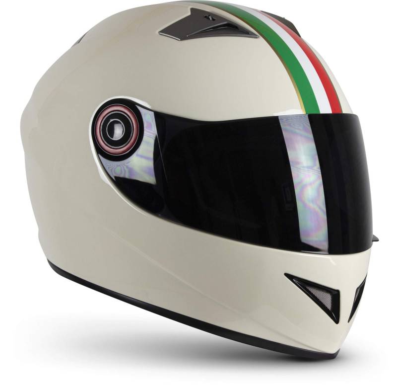 Soxon® ST-666 „Imola Creme“ · Integral-Helm · Full-Face Motorrad-Helm Roller-Helm Scooter-Helm Cruiser Sturz-Helm StreetFighter-Helm · ECE 22.05 Visier Schnellverschluss Tasche M (57-58cm) von Soxon