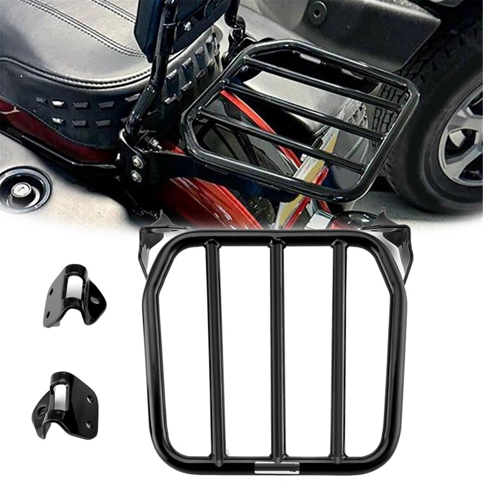 Motorrad-Gepäckträger Für Harley Street Bob FXBB/S 2018-2024 2019 2020 2021 2022 2023 Motorrad Hinten Gepäck Rack Lagerung Rack Träger Hinten Abnehmbare Gepäck von SOYTZBMK