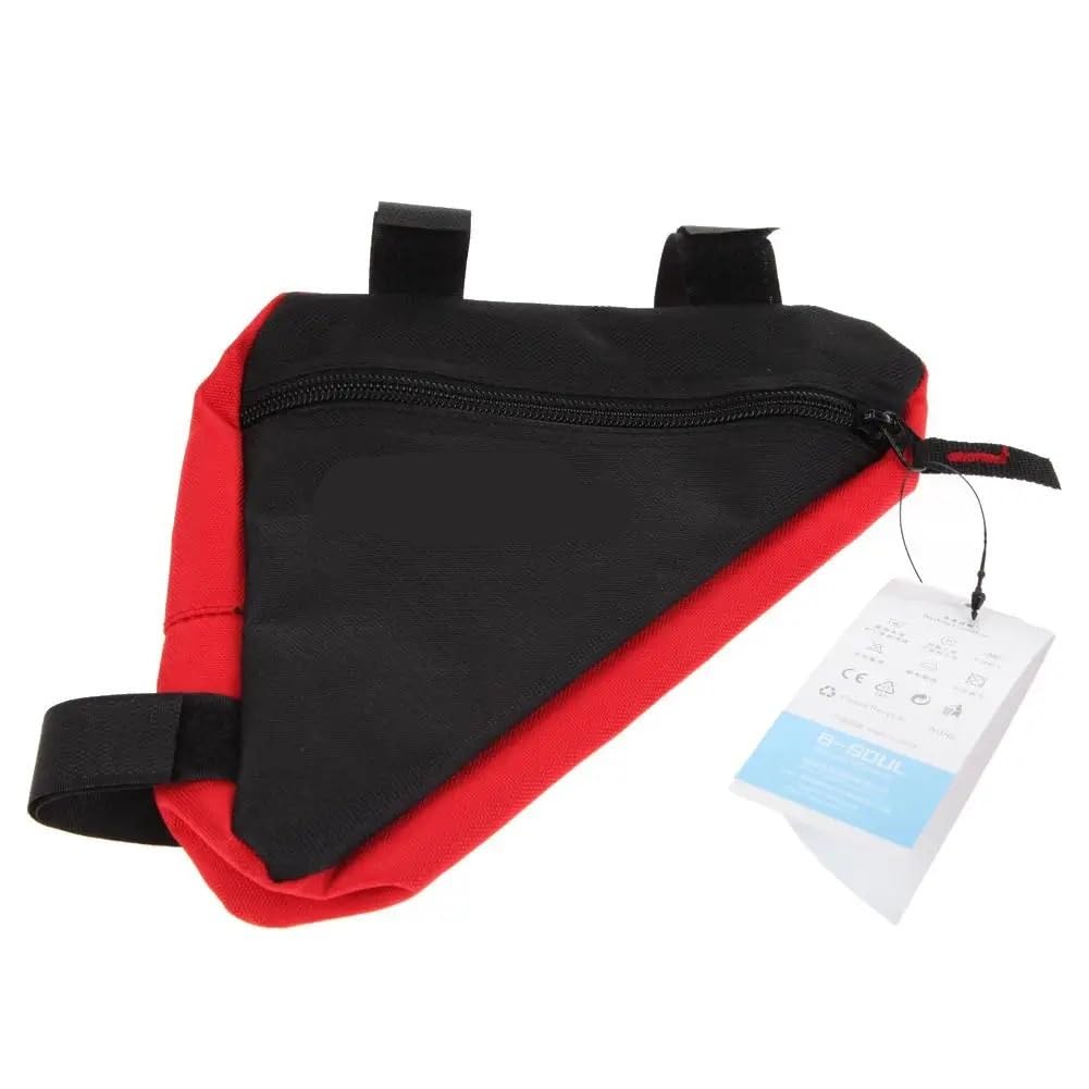 SOYUVAVB Fahrrad Rahmentasche wasserdichte Dreieck Radfahren Fahrrad Taschen Vorderrohr Rahmen Tasche Mountainbike Dreieck Tasche Rahmen Halter Sattel Tasche Für Montainbikes, Rennrad(Black Red) von SOYUVAVB